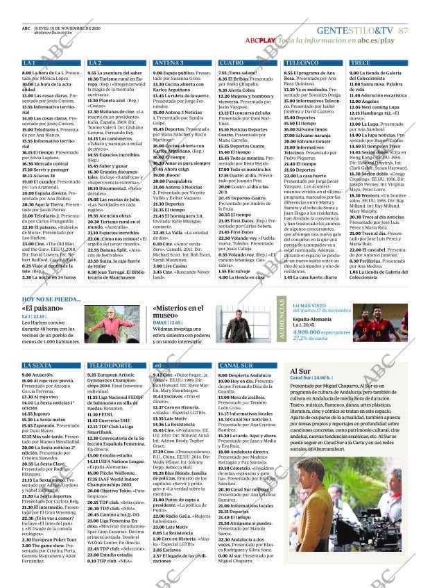 ABC SEVILLA 19-11-2020 página 87
