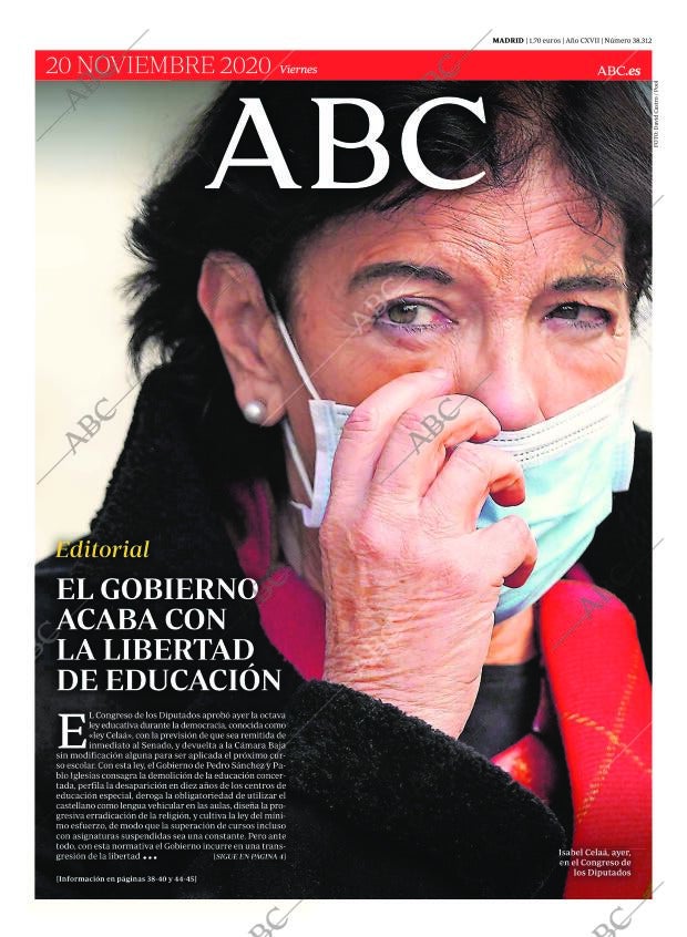 ABC MADRID 20-11-2020 página 1