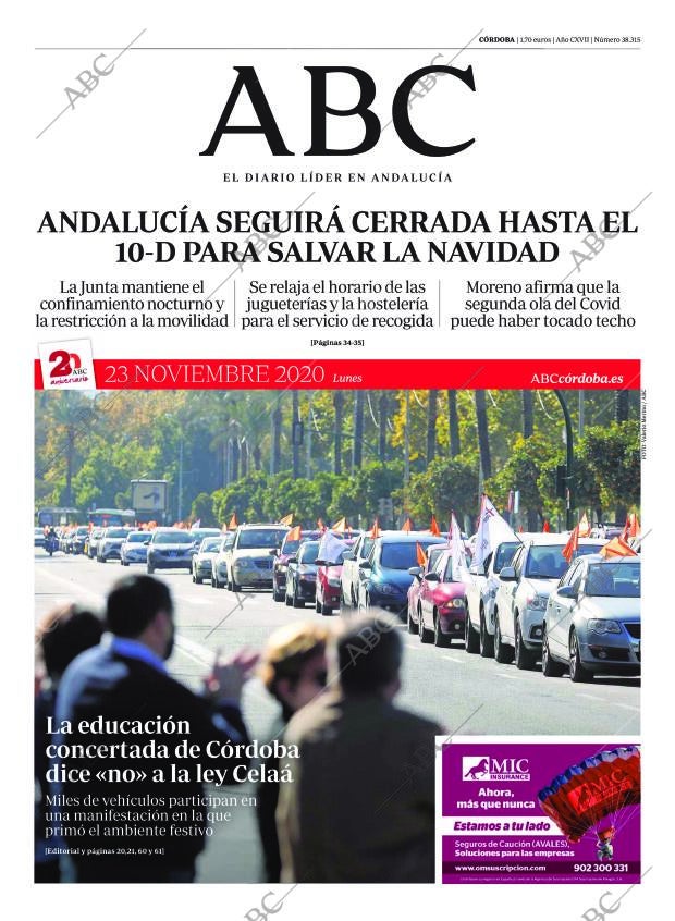 ABC CORDOBA 23-11-2020 página 1