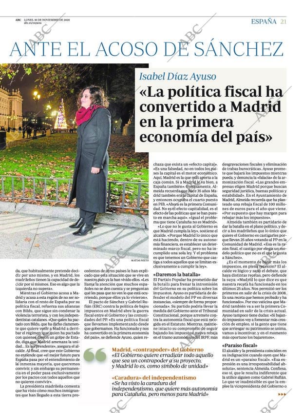 ABC MADRID 30-11-2020 página 21