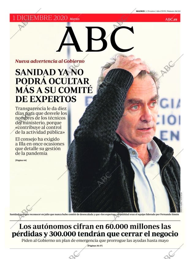 ABC MADRID 01-12-2020 página 1