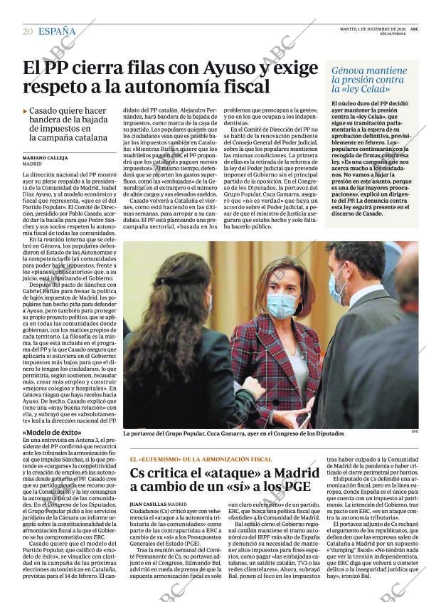 ABC MADRID 01-12-2020 página 20