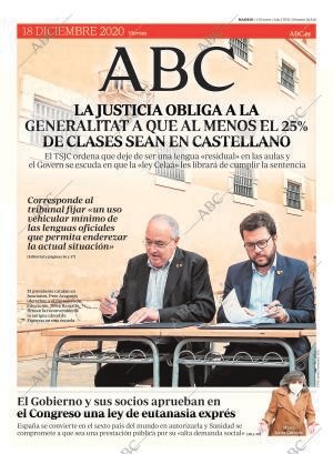 ABC MADRID 18-12-2020 página 1