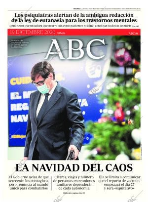 ABC MADRID 19-12-2020 página 1