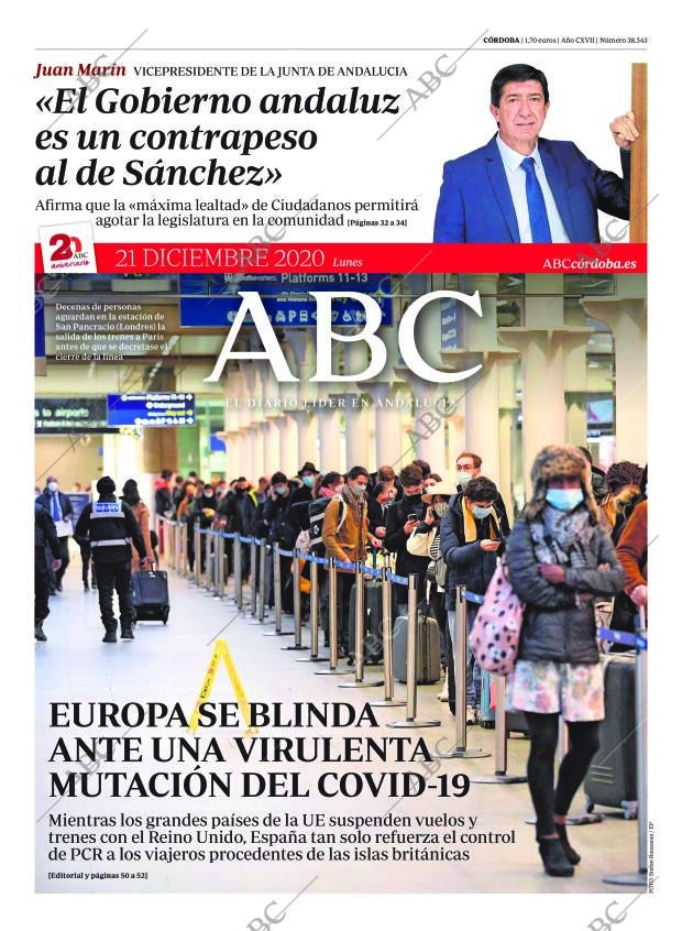 ABC CORDOBA 21-12-2020 página 1