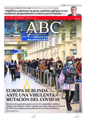 ABC MADRID 21-12-2020 página 1
