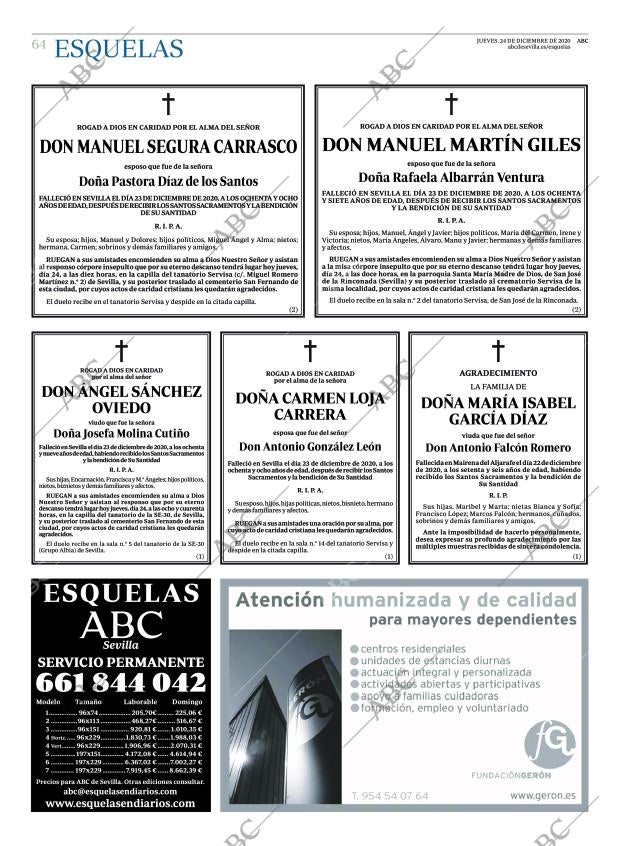ABC SEVILLA 24-12-2020 página 64