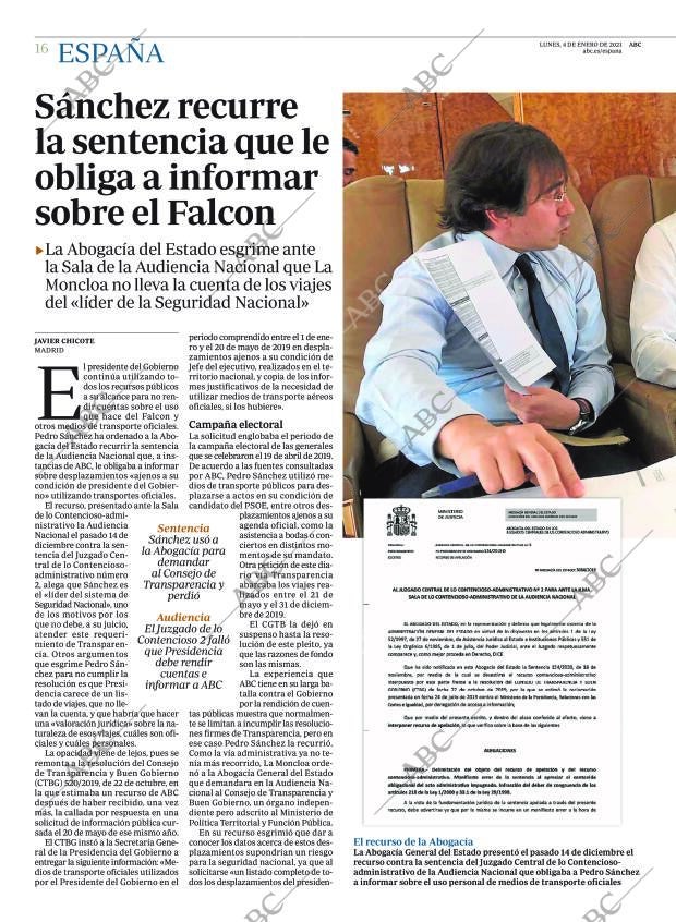 ABC MADRID 04-01-2021 página 16