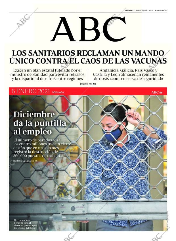 ABC MADRID 06-01-2021 página 1