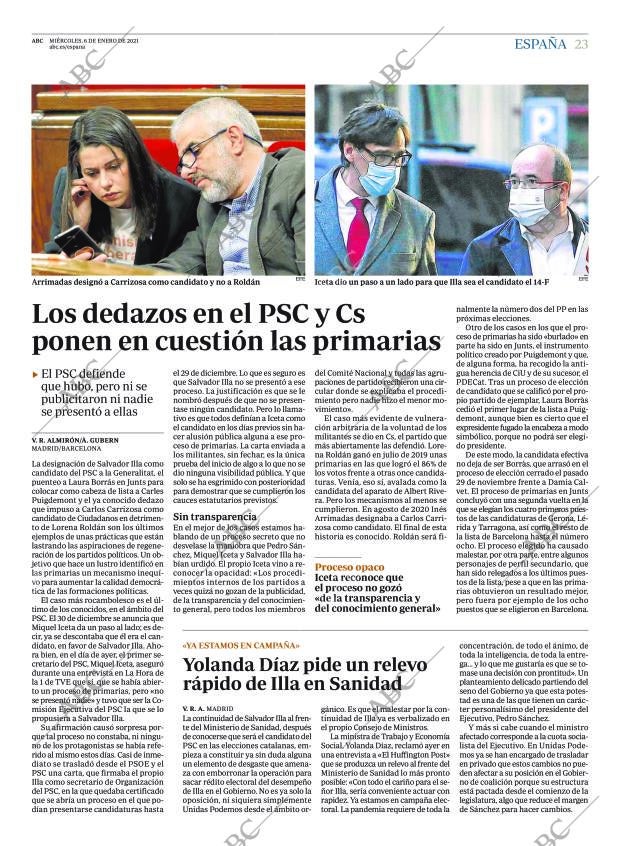 ABC MADRID 06-01-2021 página 23