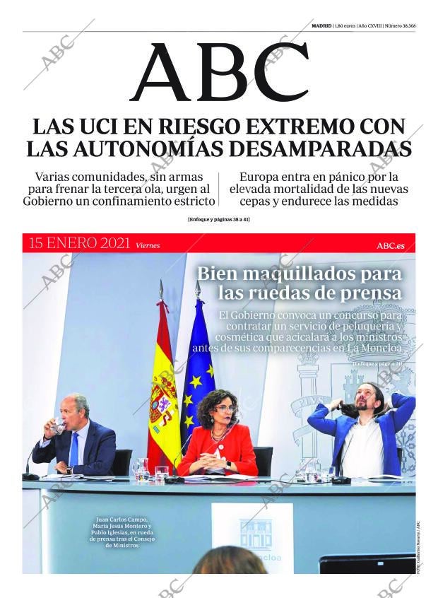 ABC MADRID 15-01-2021 página 1