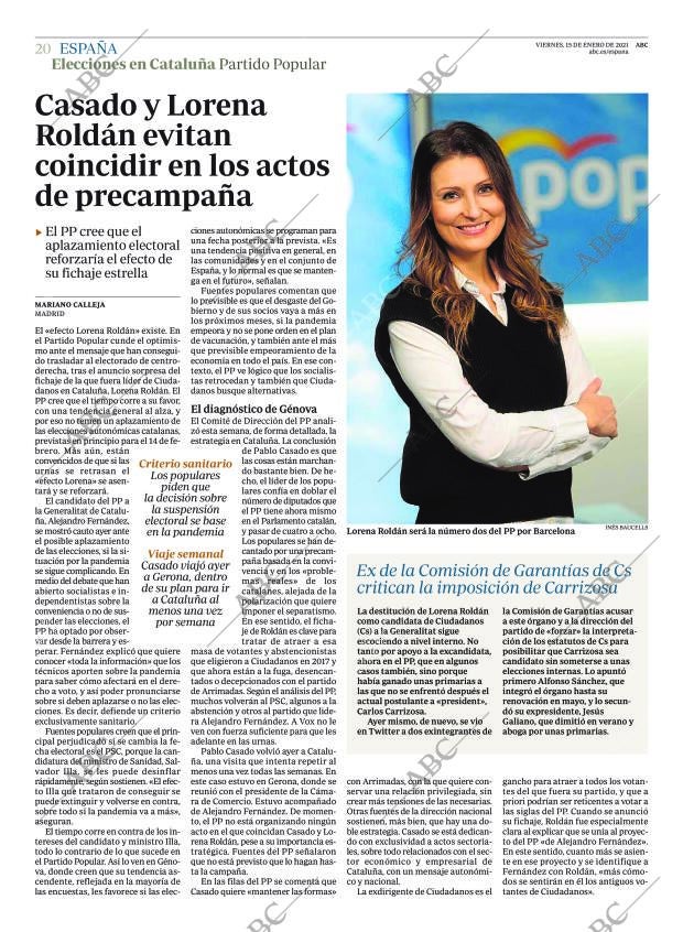 ABC MADRID 15-01-2021 página 20