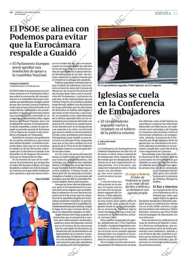ABC MADRID 15-01-2021 página 23