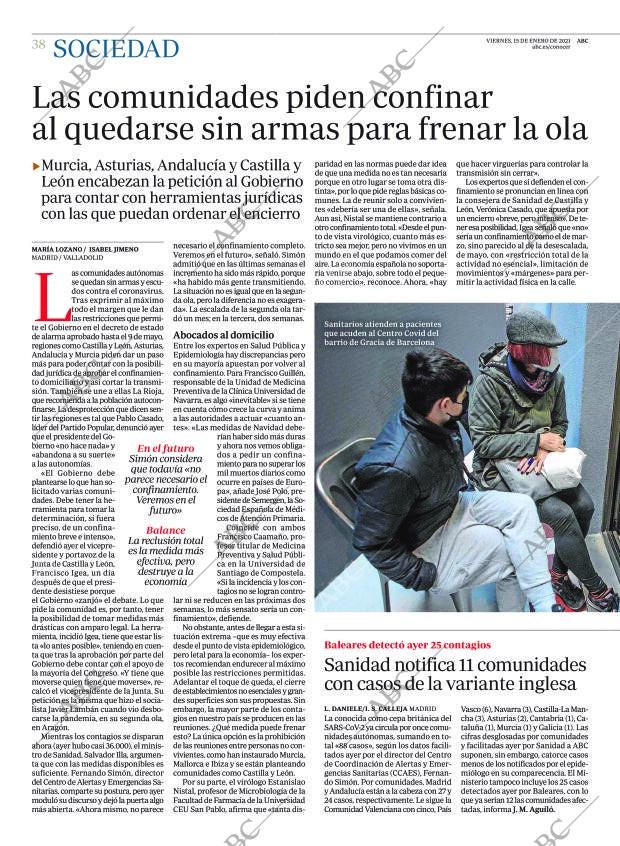 ABC MADRID 15-01-2021 página 38