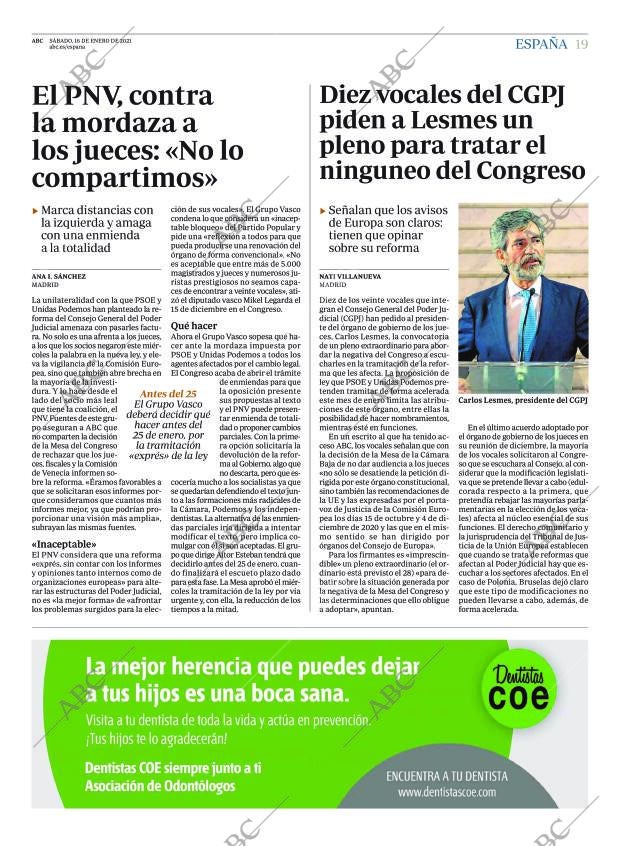 ABC MADRID 16-01-2021 página 19