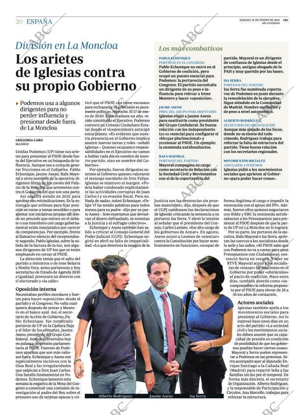 ABC MADRID 16-01-2021 página 20