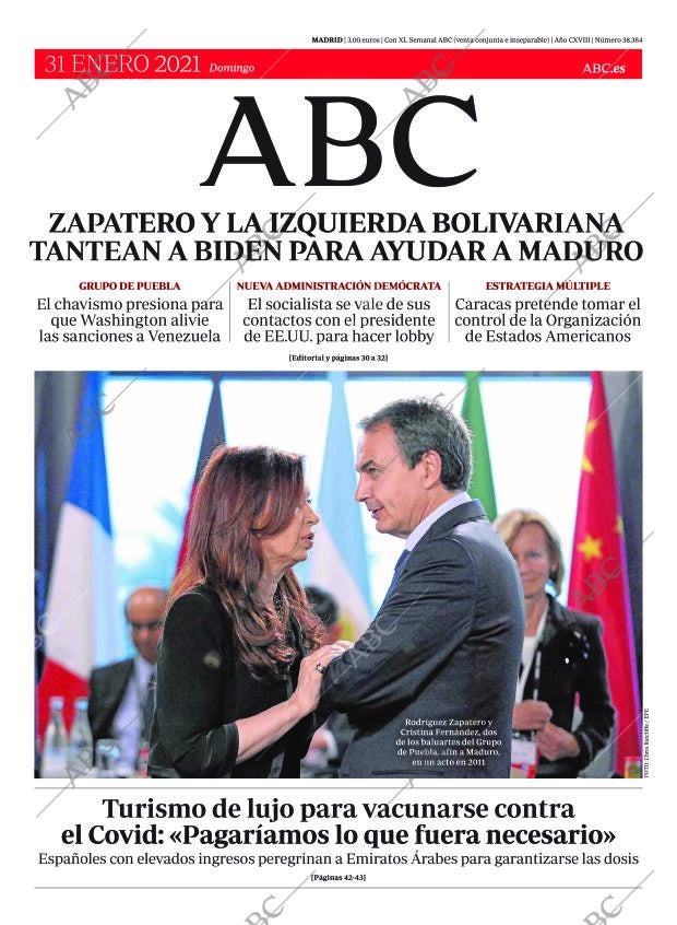 ABC MADRID 31-01-2021 página 1