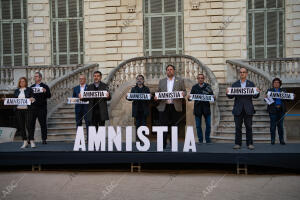 Acto de unidad de los políticos presos, Carme Forcadell, Joaquim Forn, Raúl...