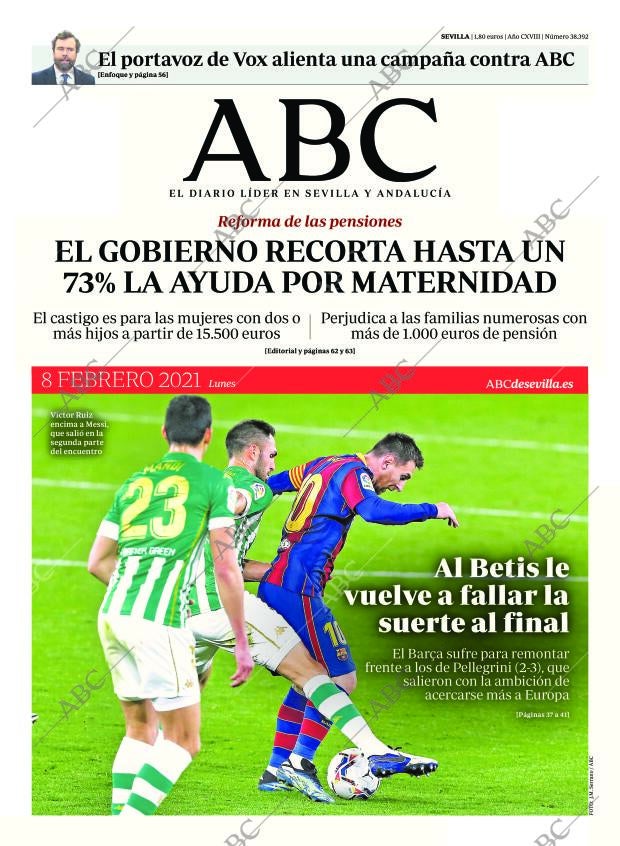 ABC SEVILLA 08-02-2021 página 1