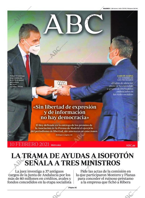 ABC MADRID 10-02-2021 página 1