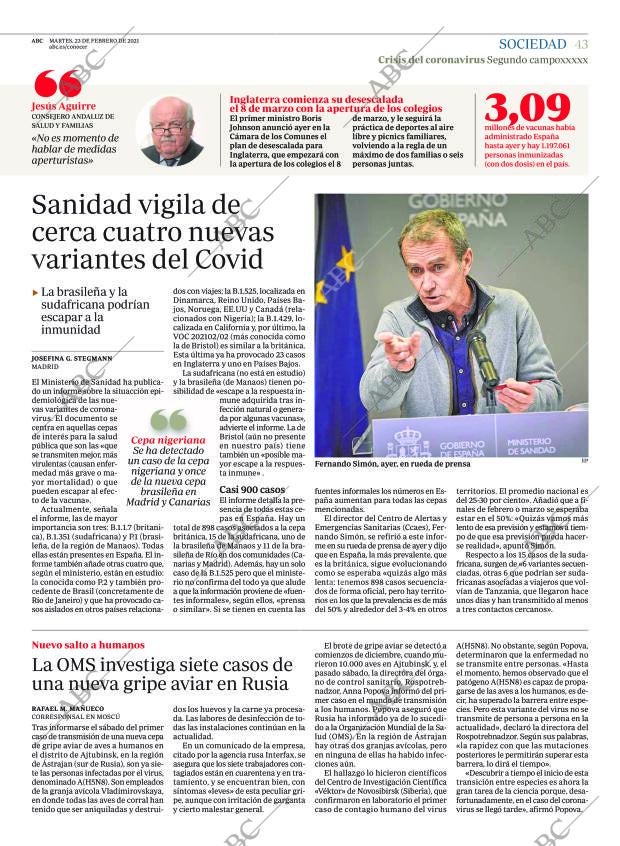 ABC MADRID 23-02-2021 página 43