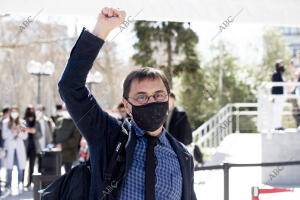 Llegada y salida de Juan Carlos Monedero que ha declarado ante el juez