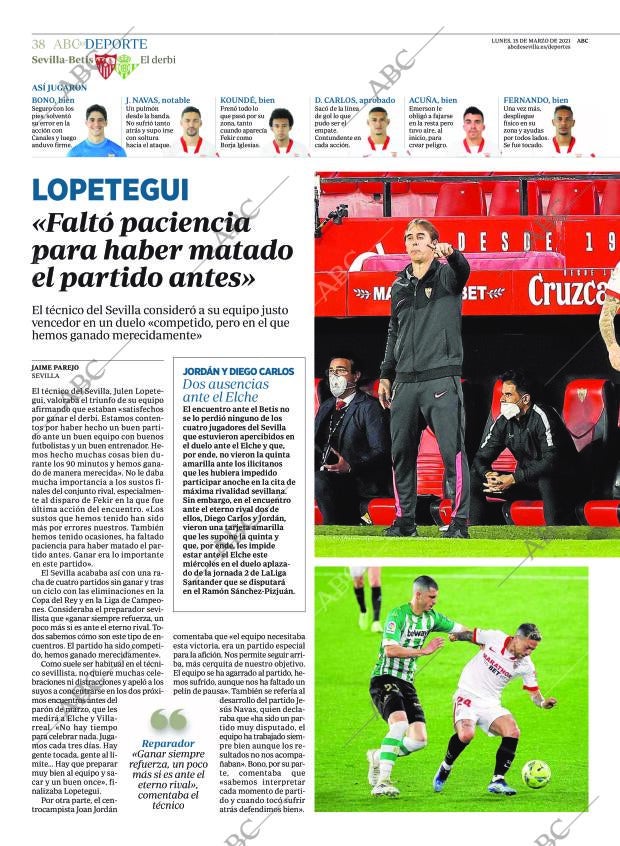 ABC SEVILLA 15-03-2021 página 38