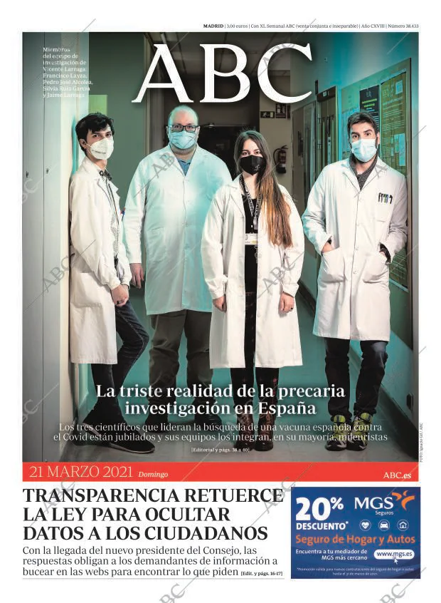 ABC MADRID 21-03-2021 página 1