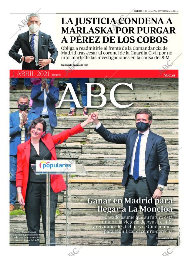 ABC MADRID 01-04-2021 página 1