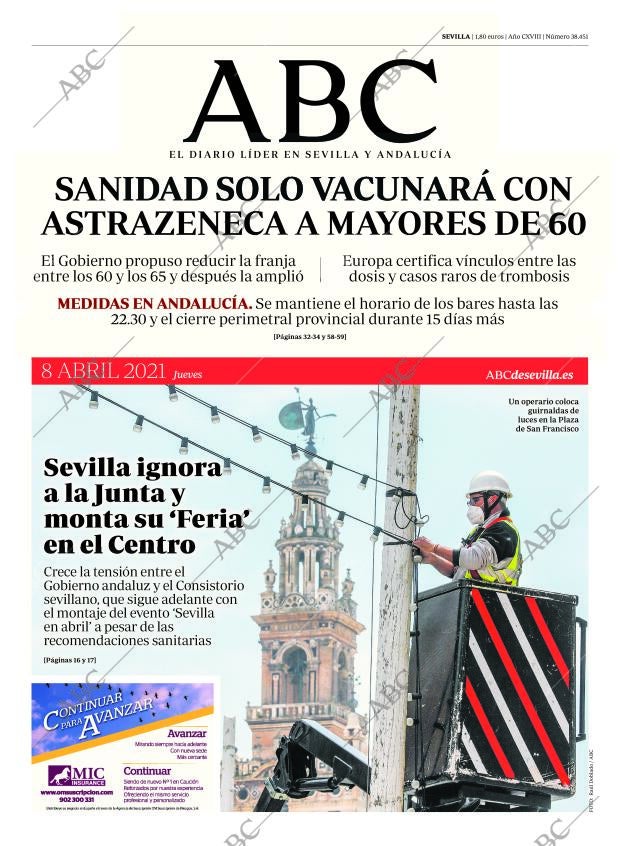 ABC SEVILLA 08-04-2021 página 1