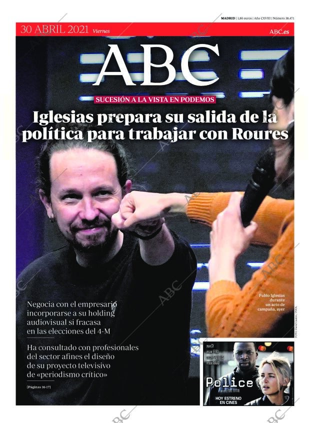 ABC MADRID 30-04-2021 página 1