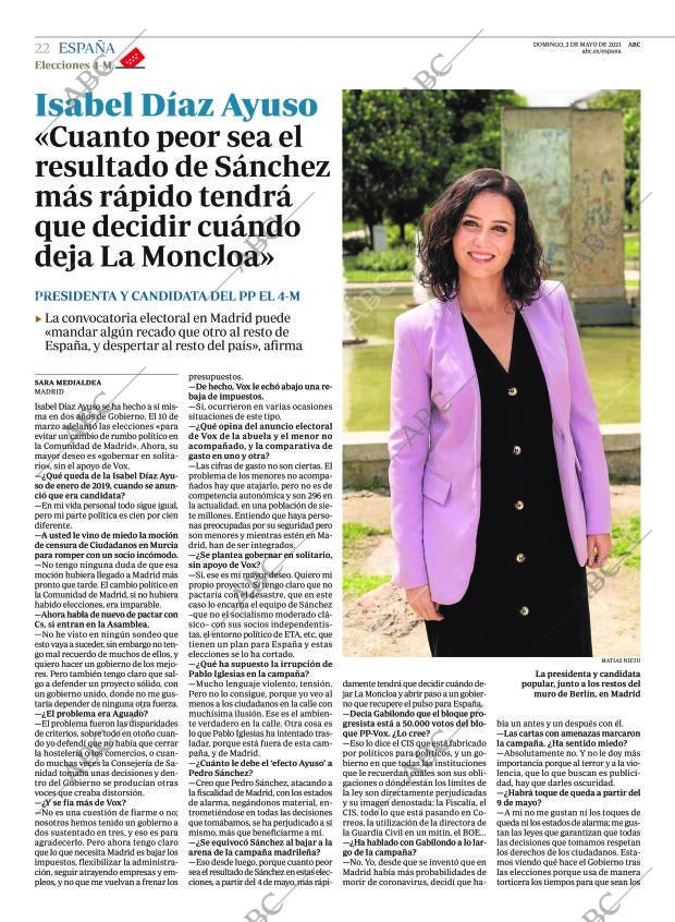 ABC MADRID 02-05-2021 página 22