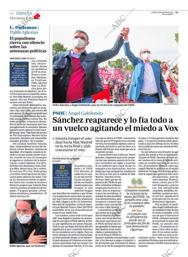ABC MADRID 03-05-2021 página 20