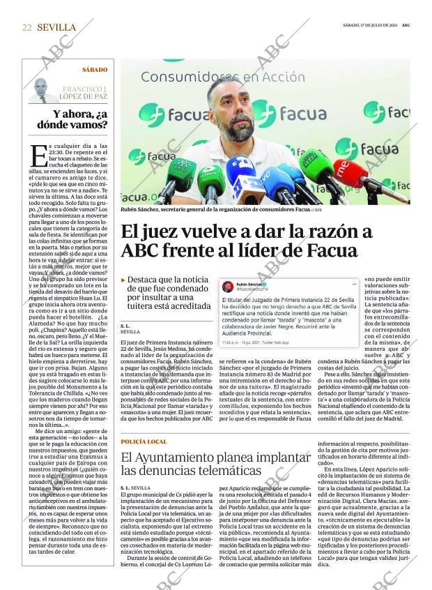 ABC SEVILLA 17-07-2021 página 22