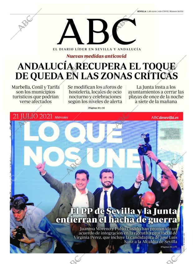 ABC SEVILLA 21-07-2021 página 1