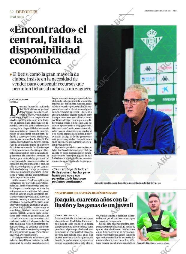 ABC SEVILLA 21-07-2021 página 62