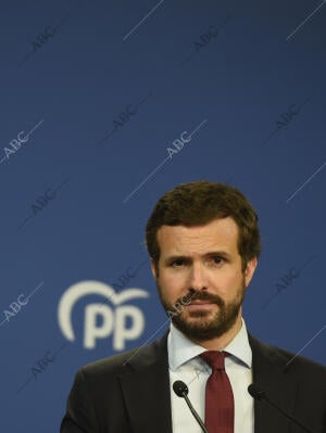 Rueda de prensa del presidente del Pp, Pablo Casado