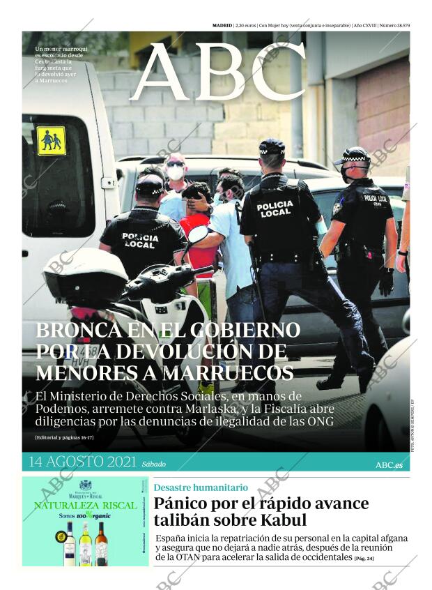 ABC MADRID 14-08-2021 página 1