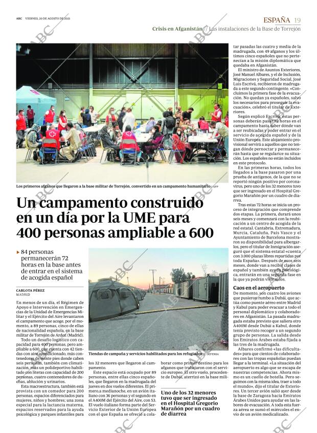 ABC MADRID 20-08-2021 página 19