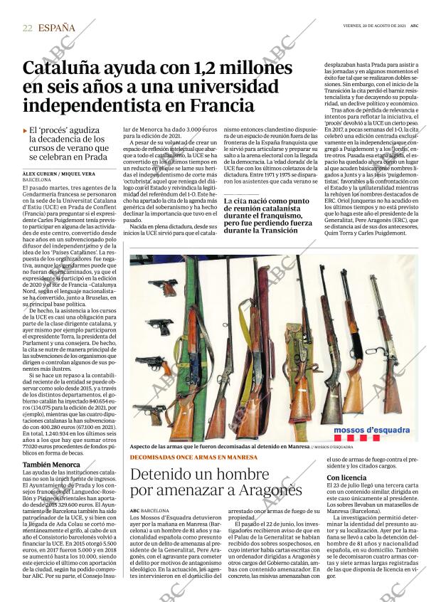 ABC MADRID 20-08-2021 página 22