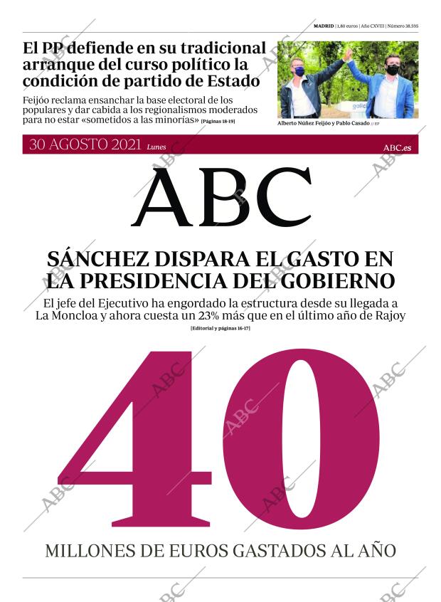 ABC MADRID 30-08-2021 página 1