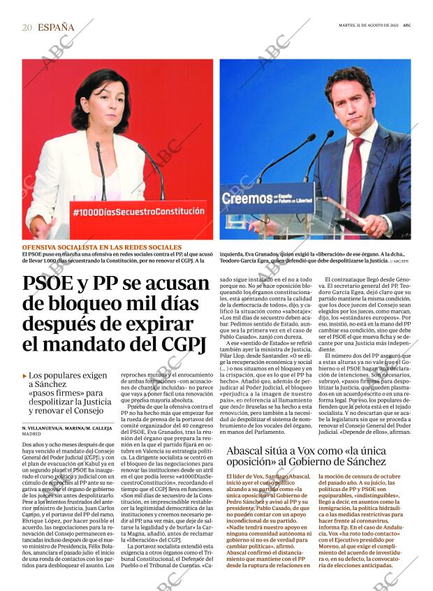 ABC MADRID 31-08-2021 página 20