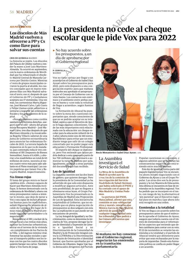 ABC MADRID 26-10-2021 página 58