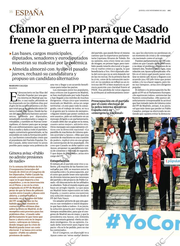 ABC MADRID 04-11-2021 página 16