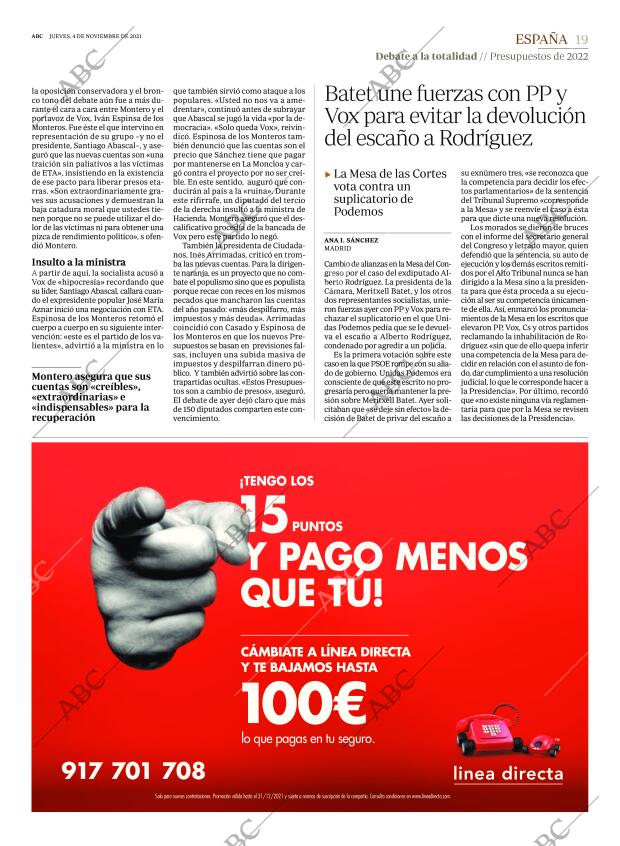 ABC MADRID 04-11-2021 página 19