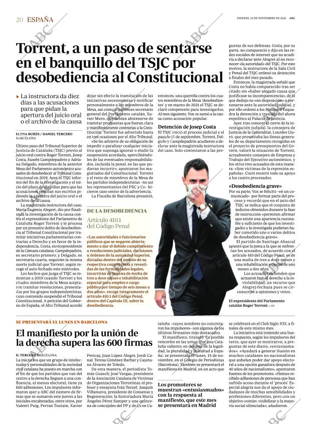 ABC MADRID 12-11-2021 página 20