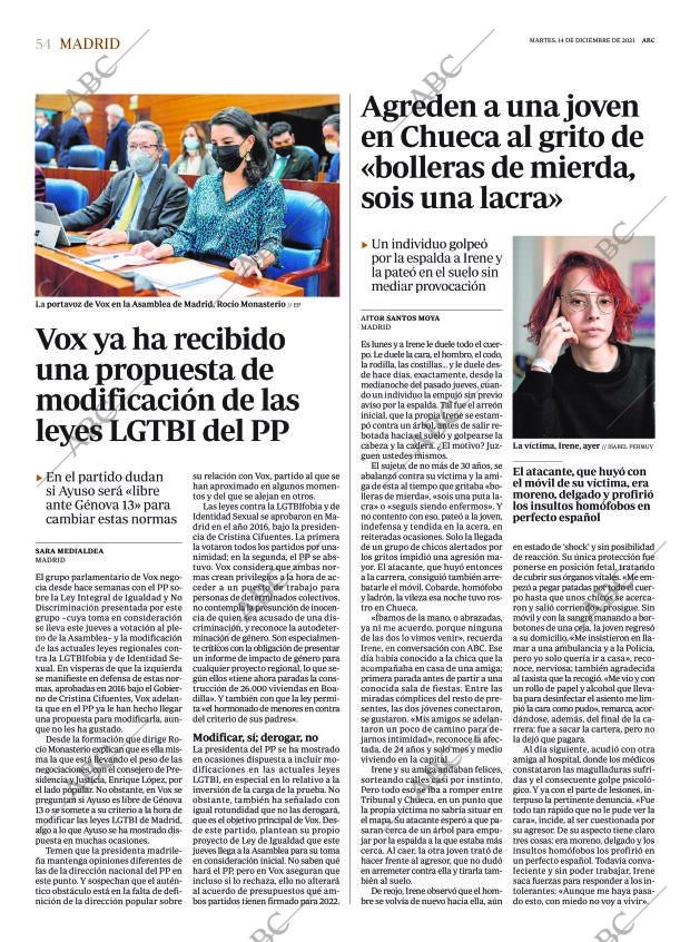 ABC MADRID 14-12-2021 página 54