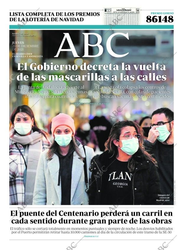 ABC SEVILLA 23-12-2021 página 1