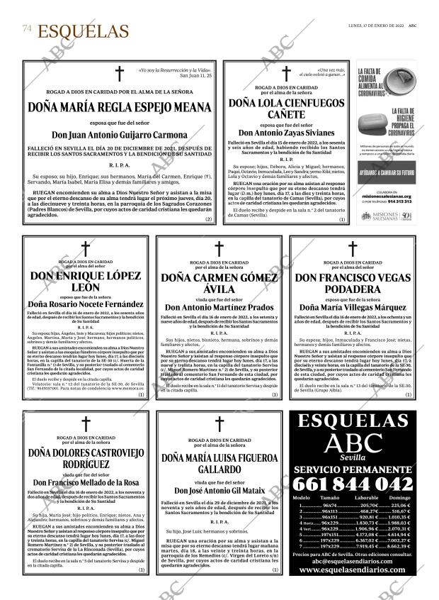 ABC SEVILLA 17-01-2022 página 74