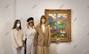 En la imagen, Tita Cervera, baronesa Thyssen y sus hijas Carmen y Sabina